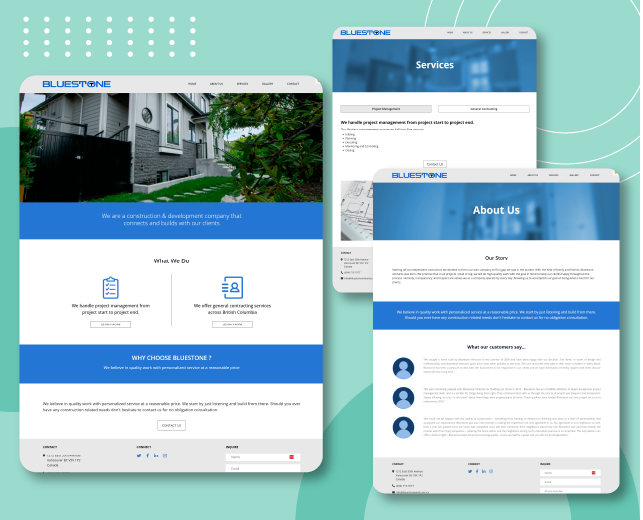 bluestone ventures website design